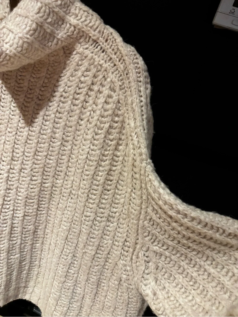 Free People Chunky Cowl Neck Ribbed Sweater in Oatmeal